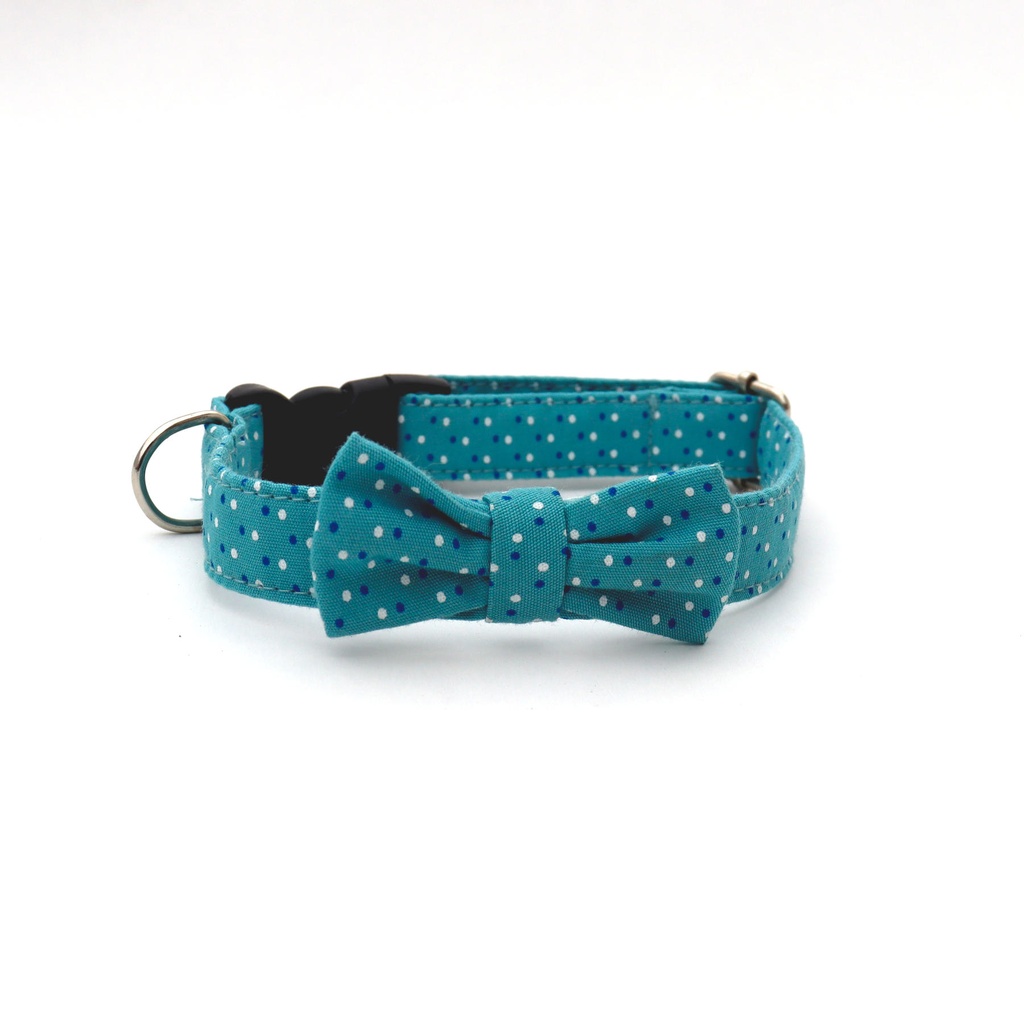Collar Corbata Turquesa Puntos