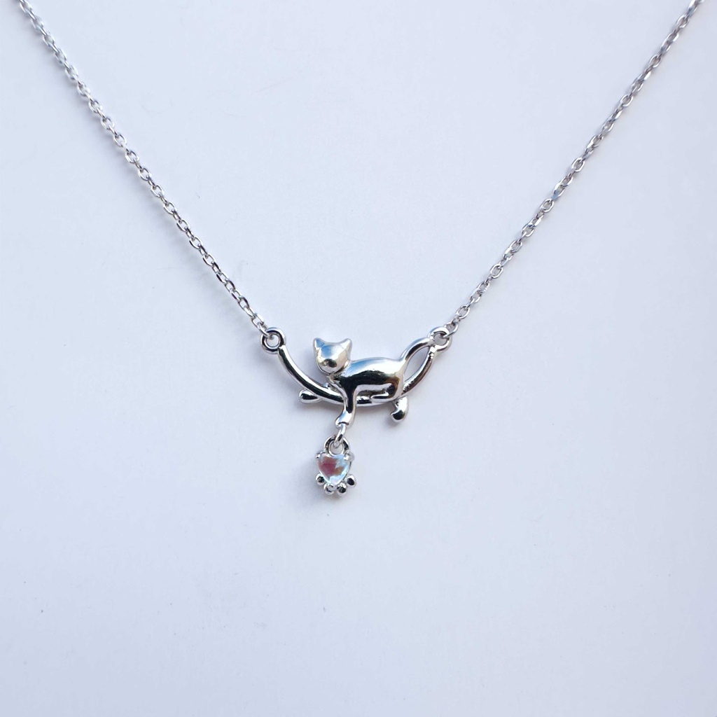Collar gato reposo lunar (Plata 925)