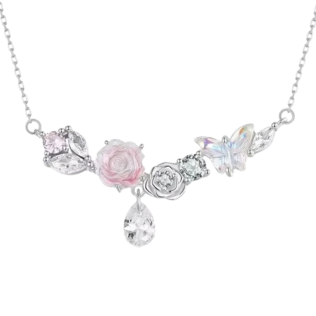 Collar Rosé Garden de plata 925