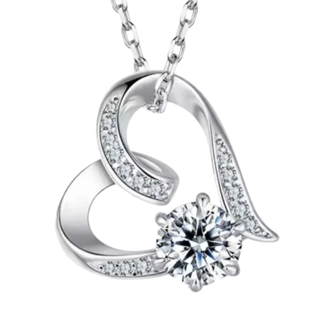Collar Corazón Brillante de plata 925