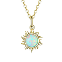 Collar Sol Ópalo Dorado de plata 925